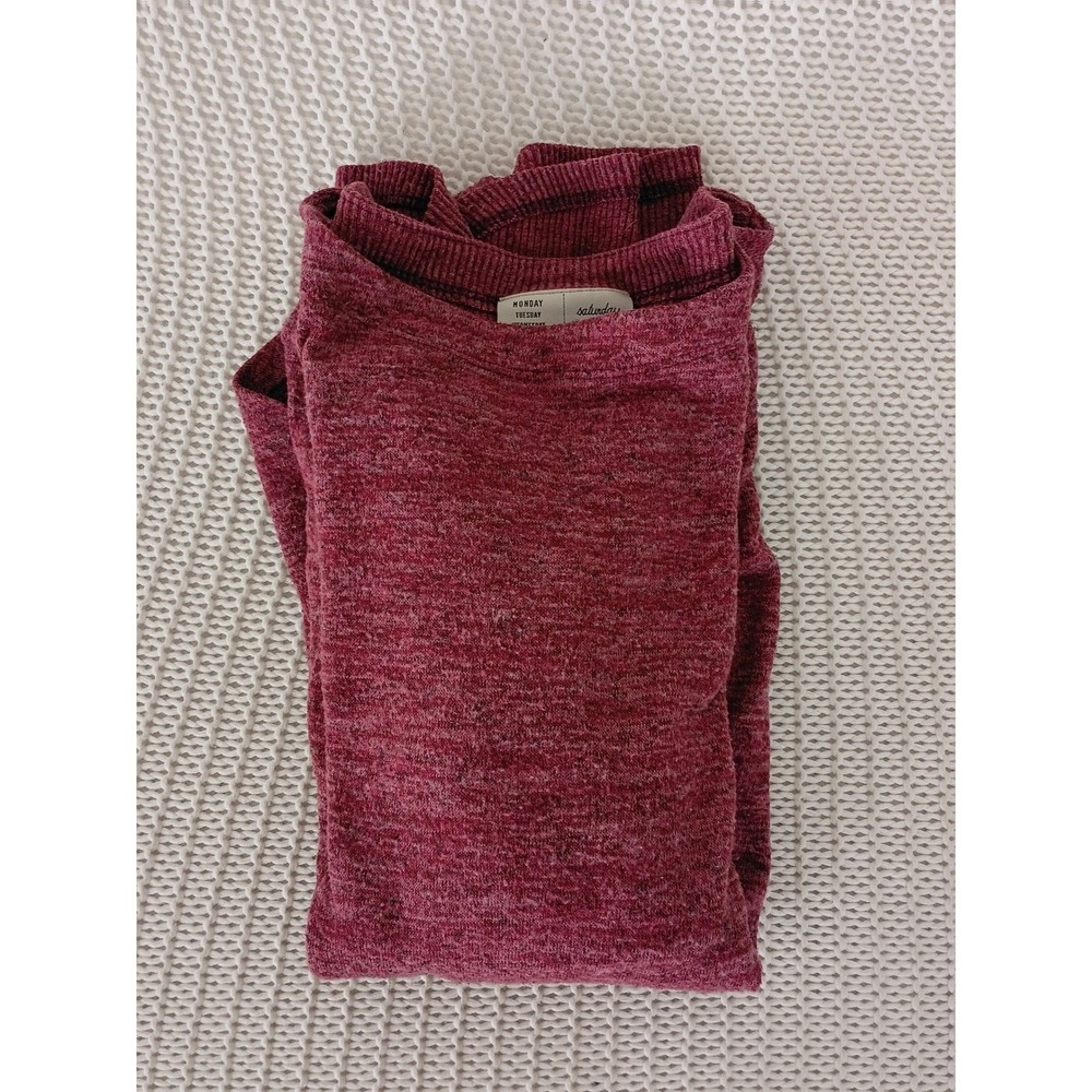 Anthropologie Saturday Sunday Burgundy Heathered Layered Top Boho Cozy Fits S/M - Picture 10 of 10